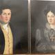 Duo portraits of a young couple painting on oil