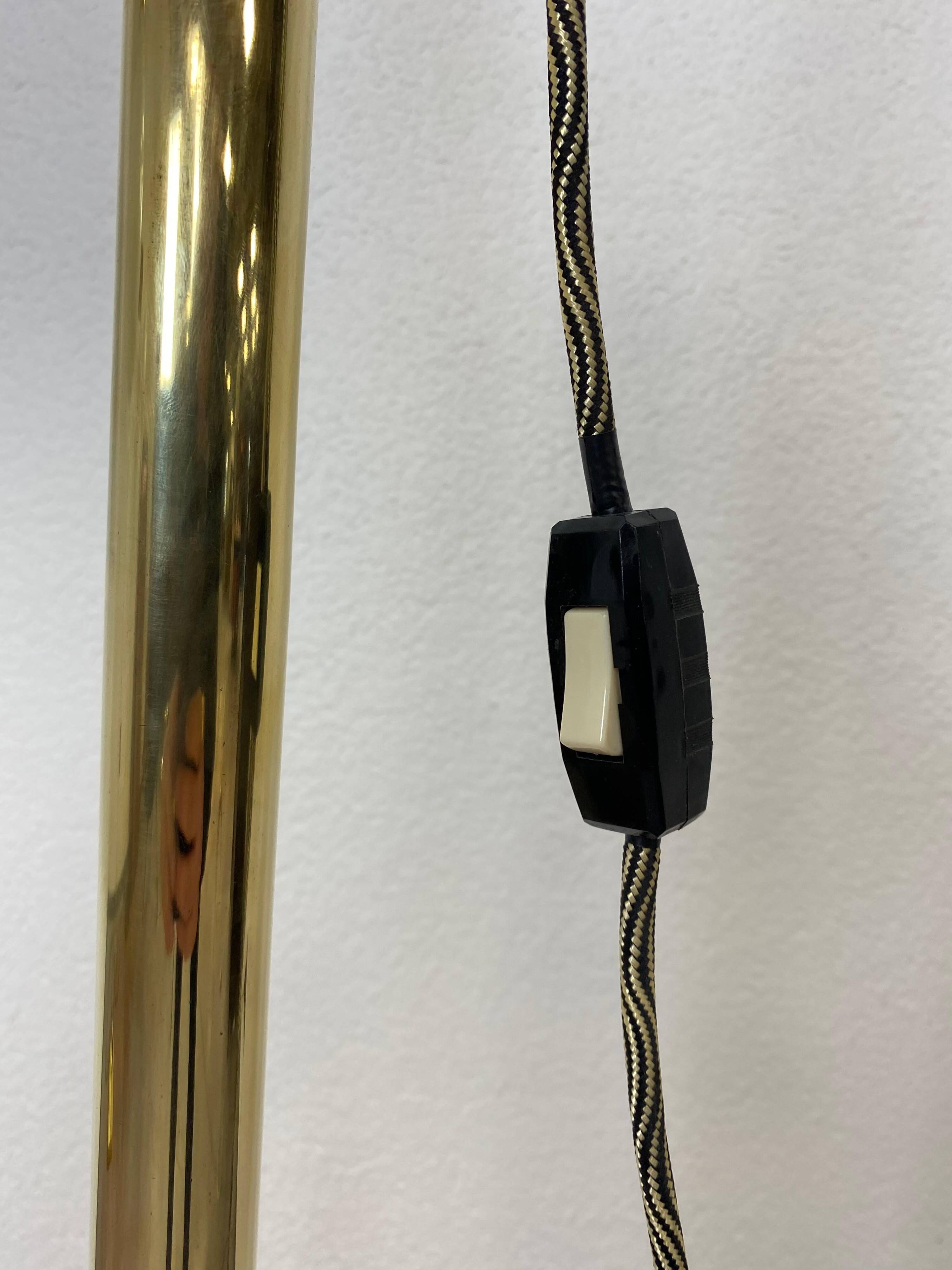 Large Art Deco floor lamp in brass