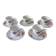 5 floral porcelain cups Bavaria, vintage