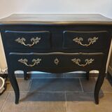 Stamped black Louis XV chest of drawers