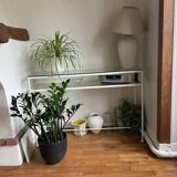 Cinna glass and wrought iron console