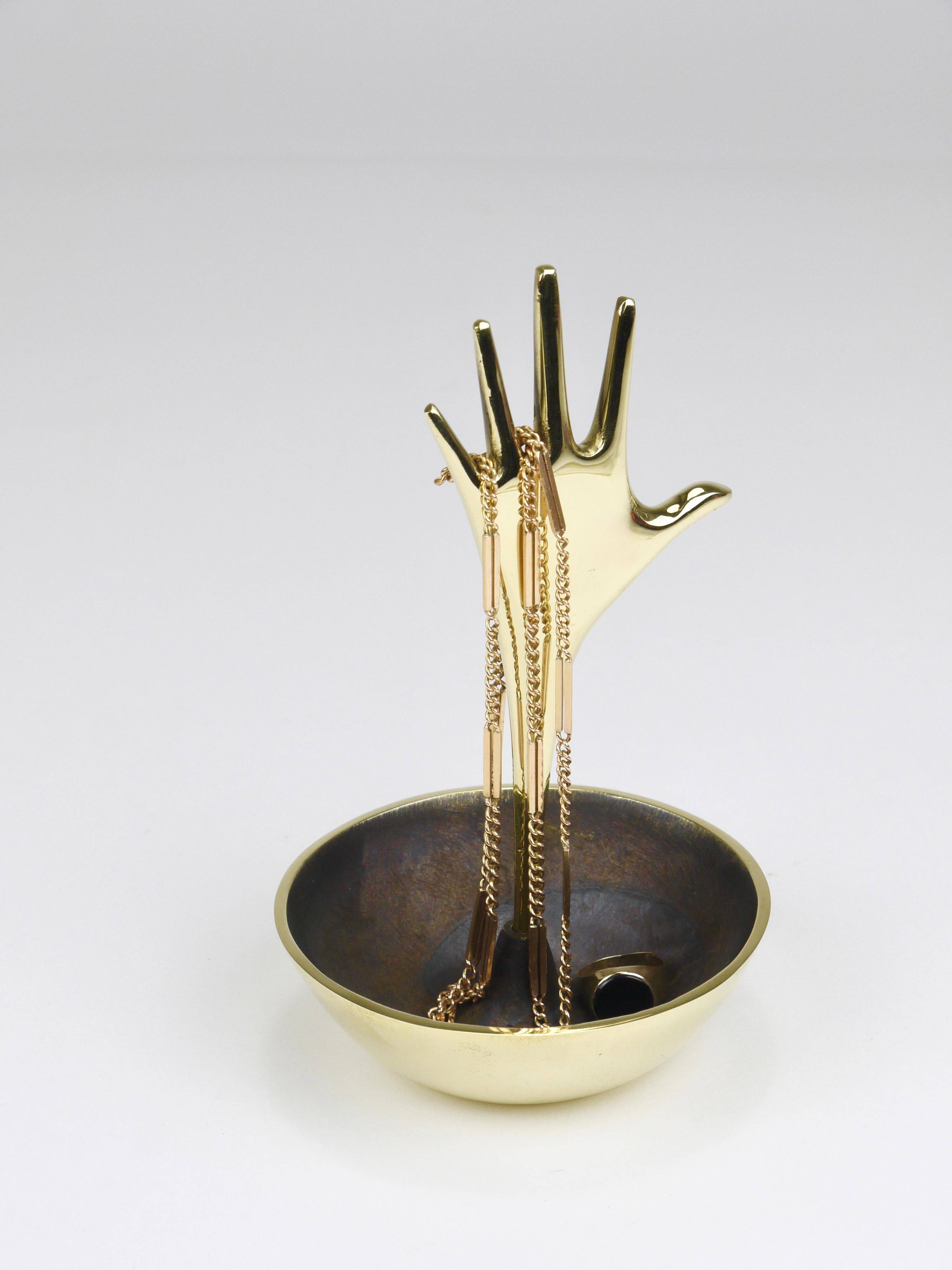 Carl Auböck Brass Ashtray Hand Empty Pocket Accessory, Vienna, Austria