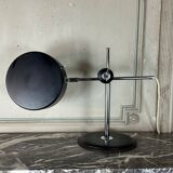 Desk Lamp By Anders Pehrson For Ateljé Lyktan Circa 1960, Leather, Chrome And Metal