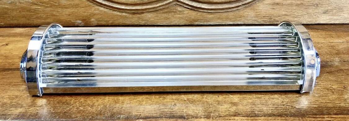 Chrome and glass tube wall light Petitot Genet and Michon c 1950