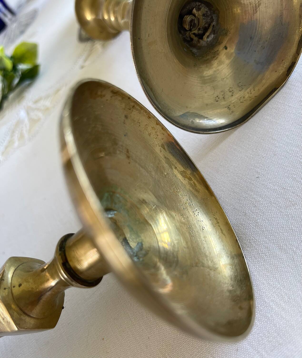 Pair of brass candlesticks