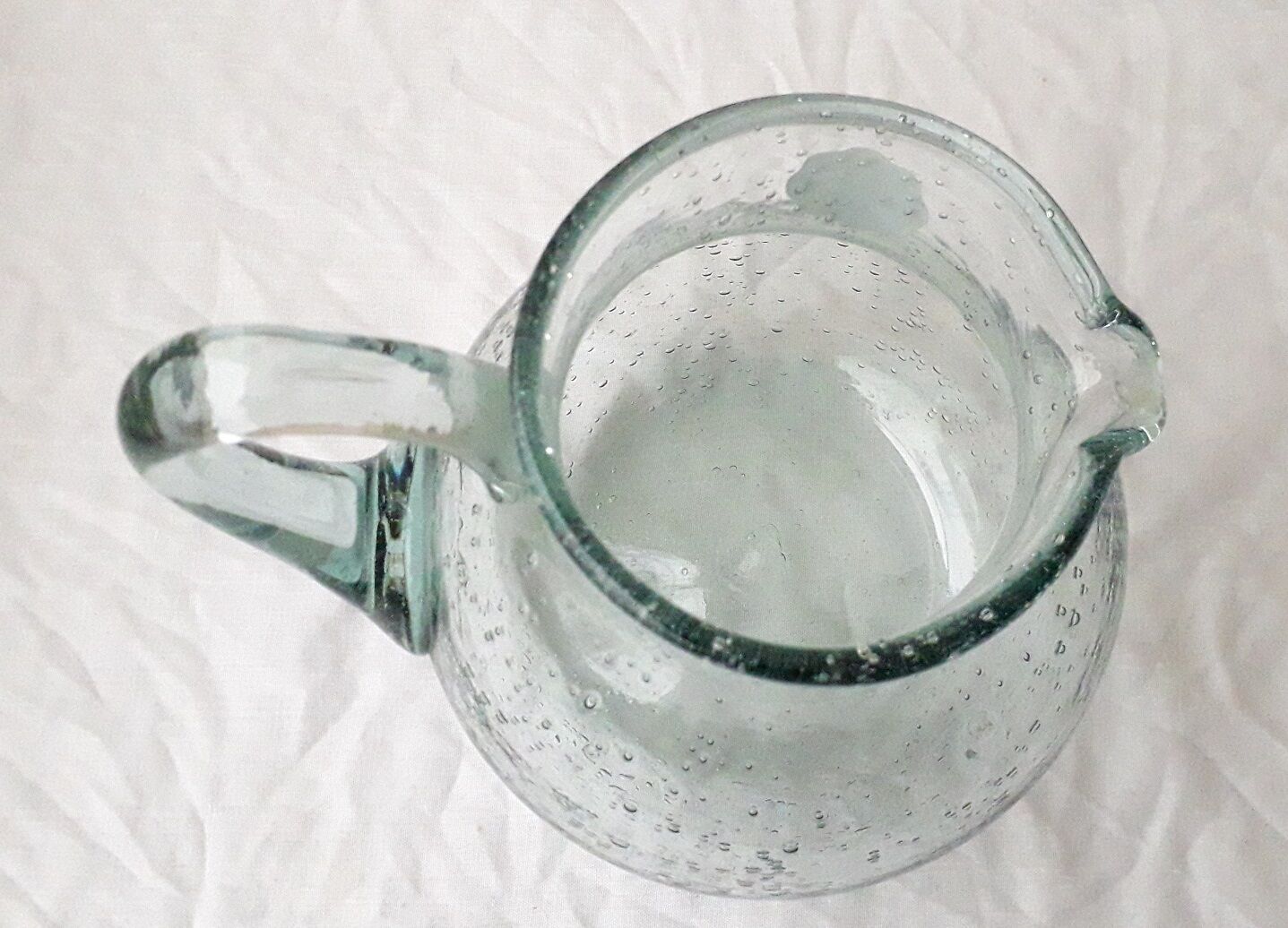 Bubbled glass pitcher