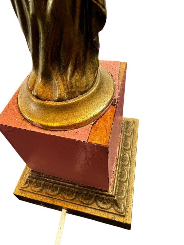Lampe de table vintage Empire représentant une femme