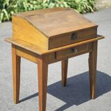 Vintage wooden writing desk, vintage wooden desk, desk secretary, wooden furniture, decoration