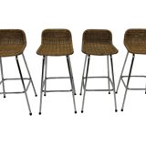Ensemble de 4 tabourets de bar vintage Dirk van Sliedregt Rohe Noordwolde 1960