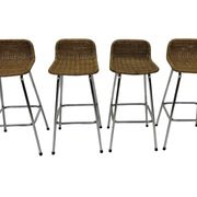 Set of 4 vintage bar stools Dirk van Sliedregt Rohe Noordwolde 1960's