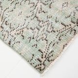 3x9 Shades Of Light Green & Black Vintage Runner Rug, 81x275Cm