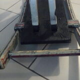 Old rocking horse in painted wood