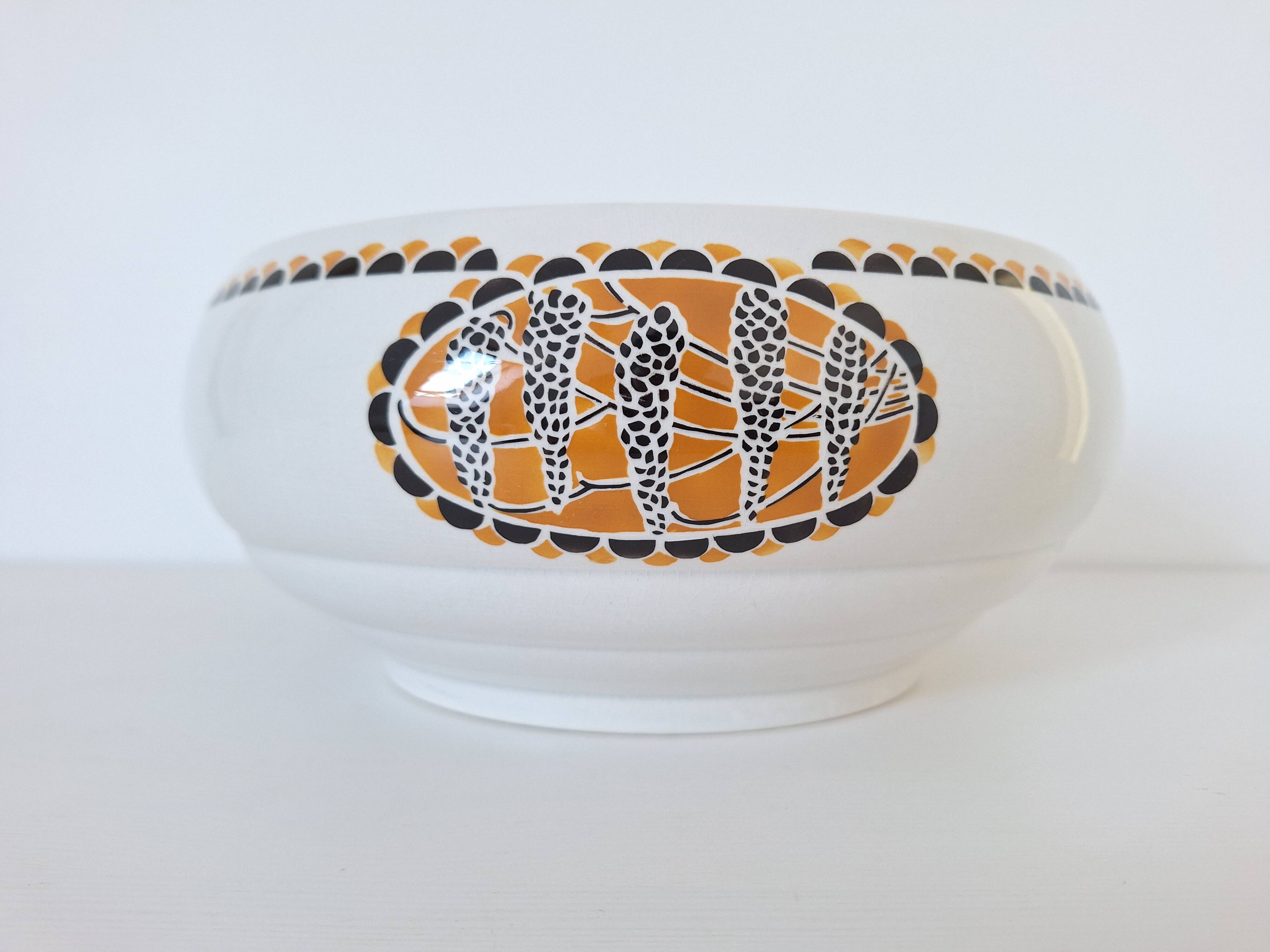 Sarreguemines Nomeny Art Deco Salad Bowl