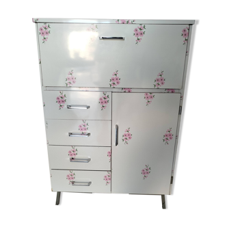 Dressing table / bathroom furniture floral decor 70s