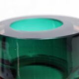 Sommerso vase in green Murano glass 1970