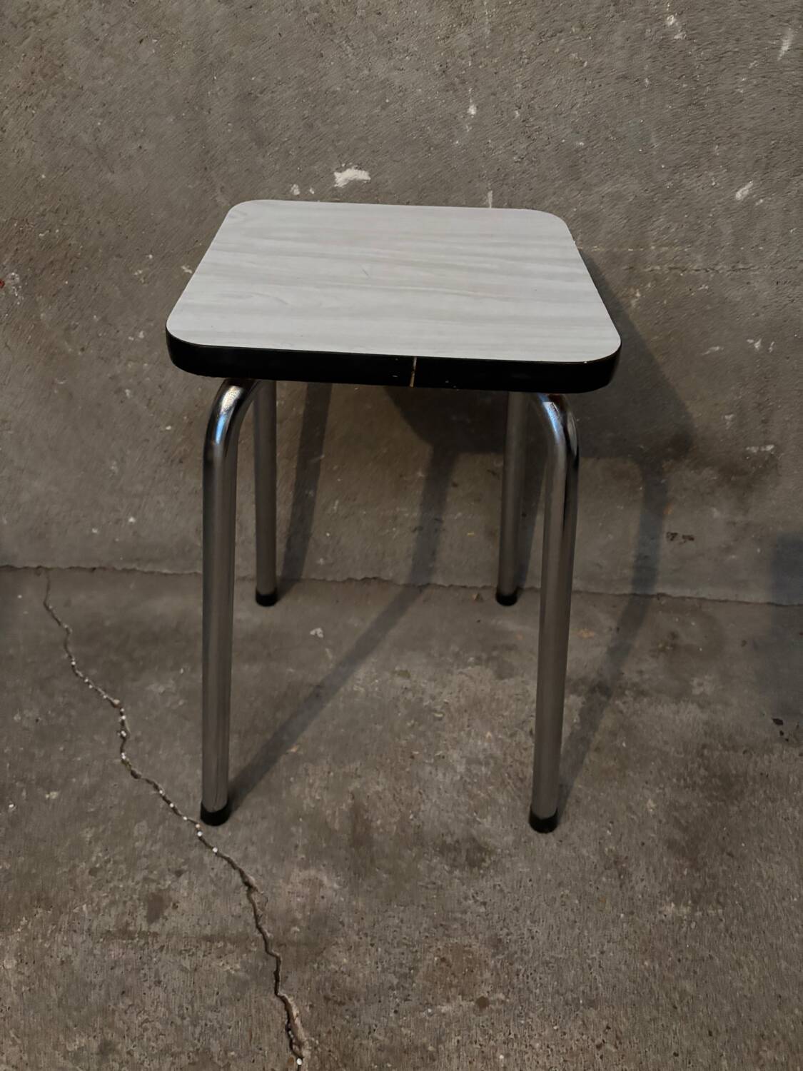 White Formica stool
