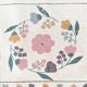 1980s handwoven cotton rug with a cat and flower pattern
