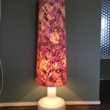 Mid-Century Pink & White Glass Floor Lamp