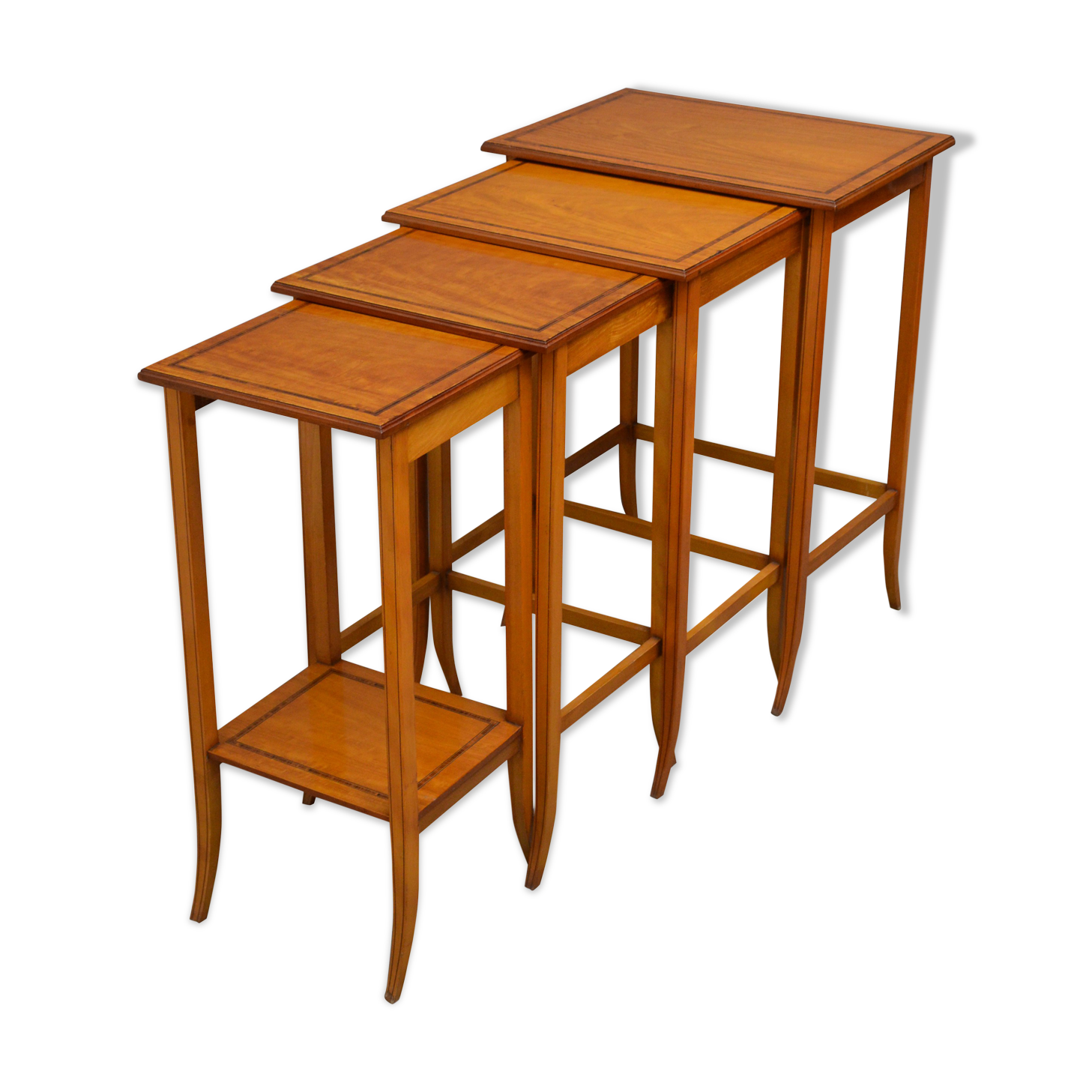 Edwardian satinwood quartetto nest of tables
