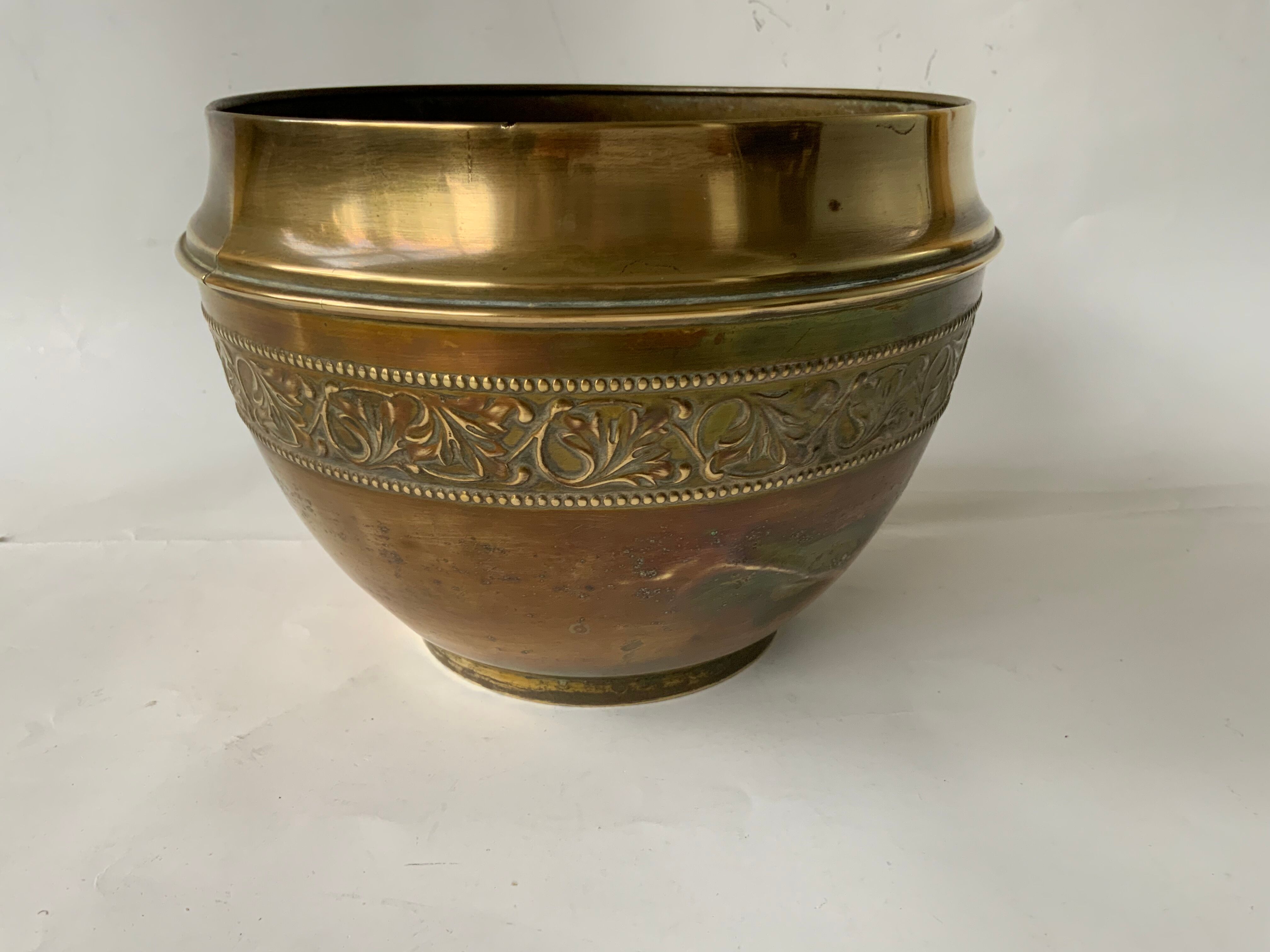 Cache pot en laiton vintage