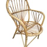 Fauteuil en rotin des années 60