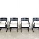 Vintage black wooden dining chairs, 1970s