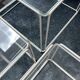 3 tables gigognes Max Sauze pour Isocèle – années 70 – métal blanc & verre
