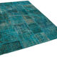 Handmade anatolian vintage 170 cm x 241 cm turquoise patchwork carpet
