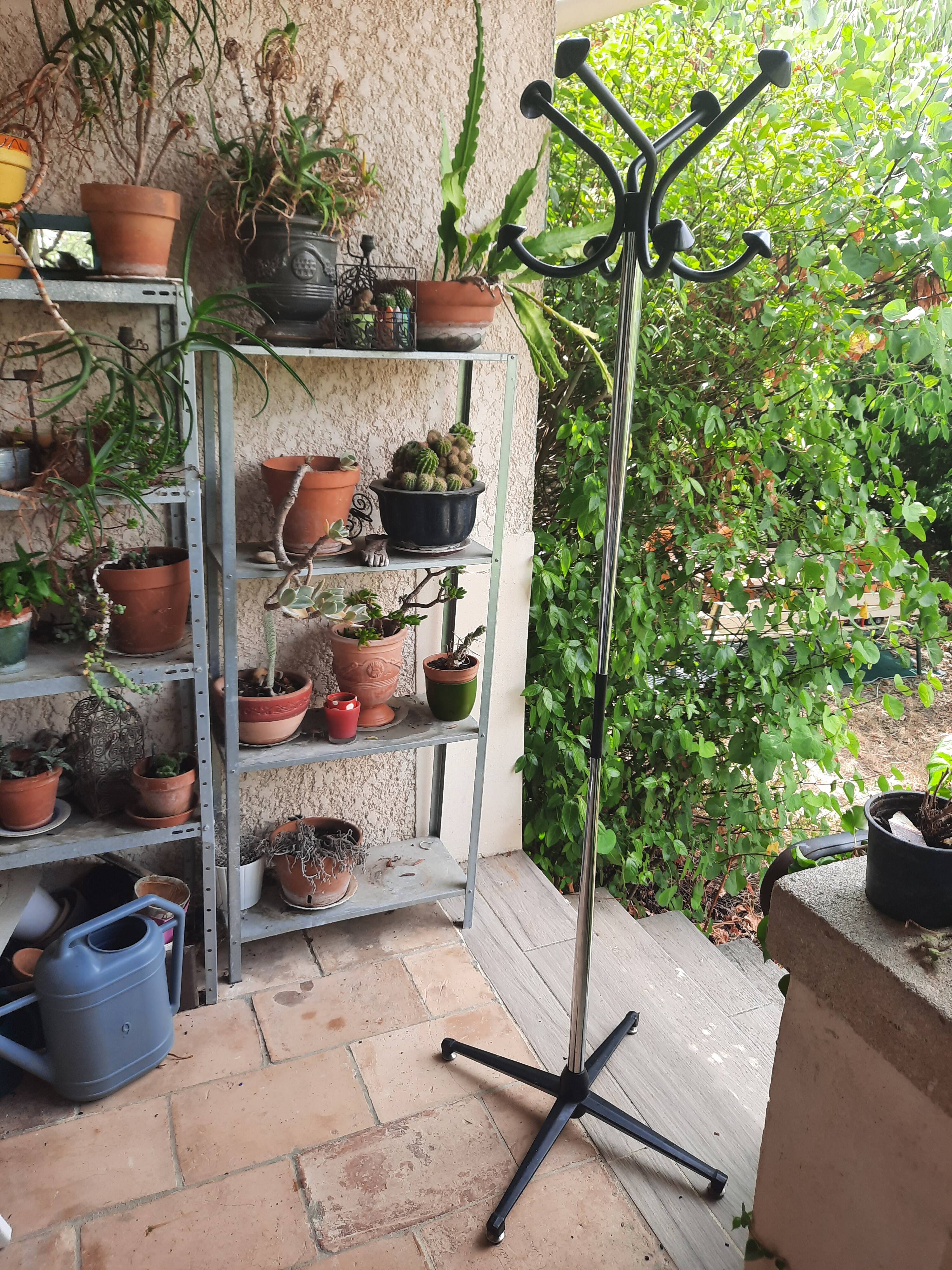 Chrome Metal Coat Rack 1960