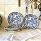 6 Villeroy & Boch plates in blue porcelain, Burgenland service
