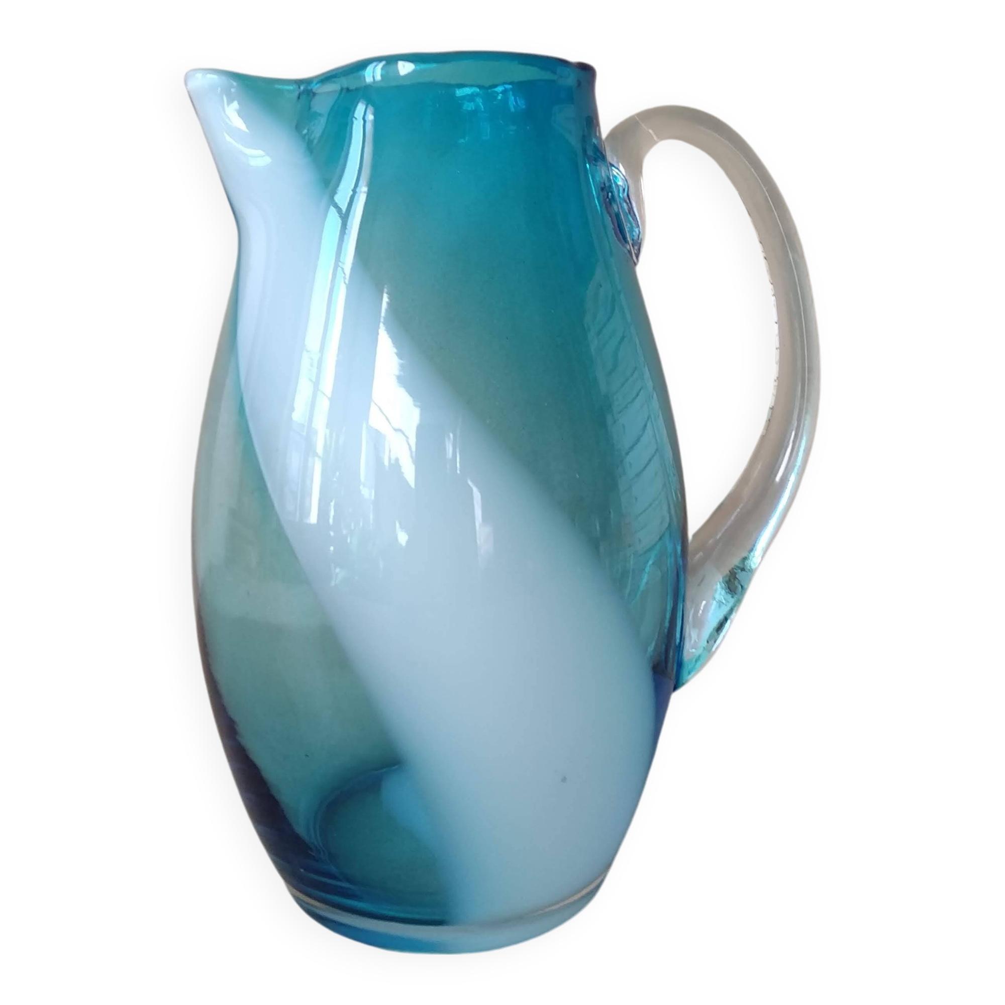 DLG Murano blown glass pitcher