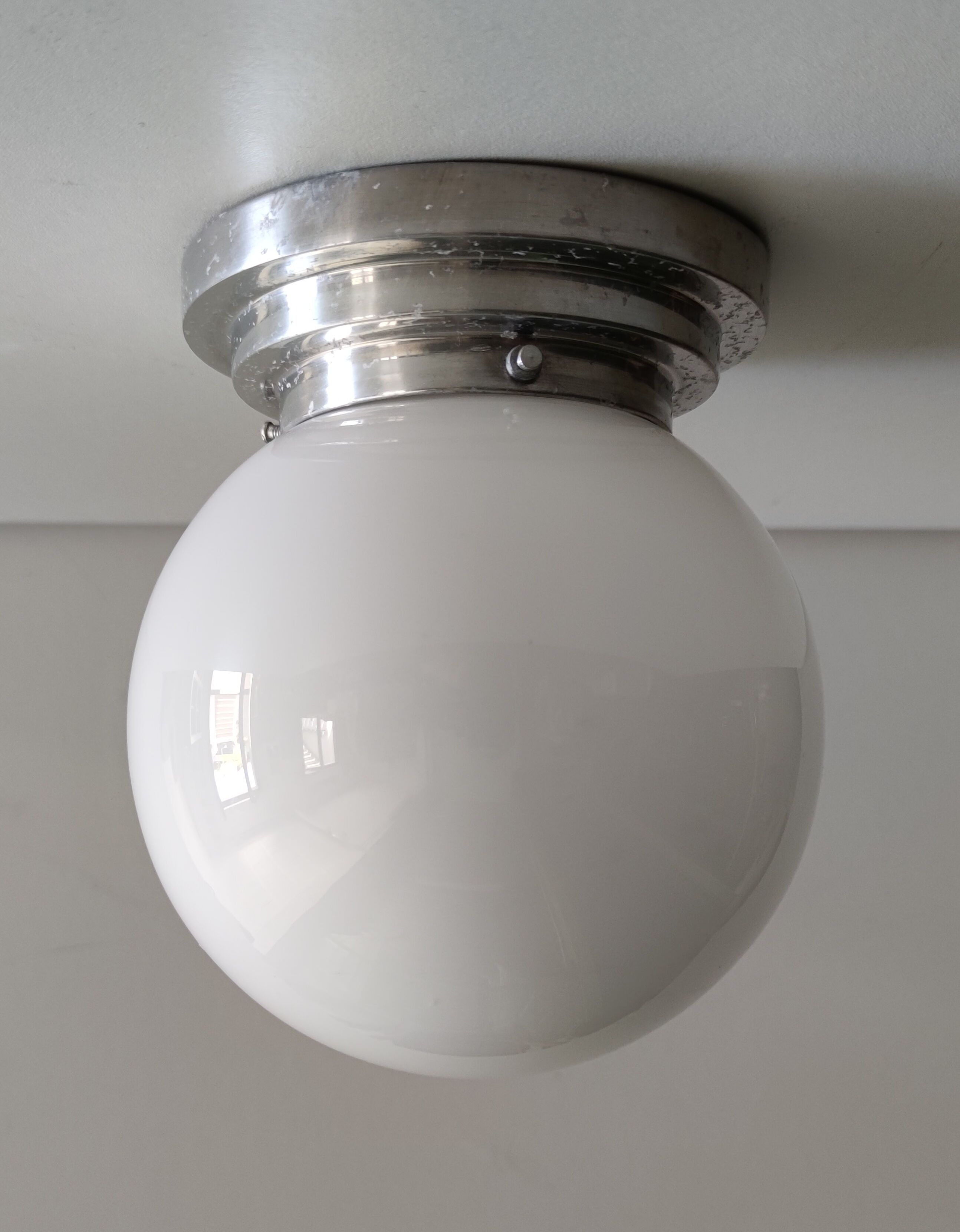 Glass/metal ceiling lamp