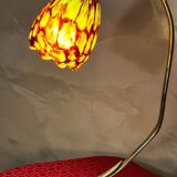 bronze and brass art nouveau lamp h 45x30 superb glass tulip 1930 elec