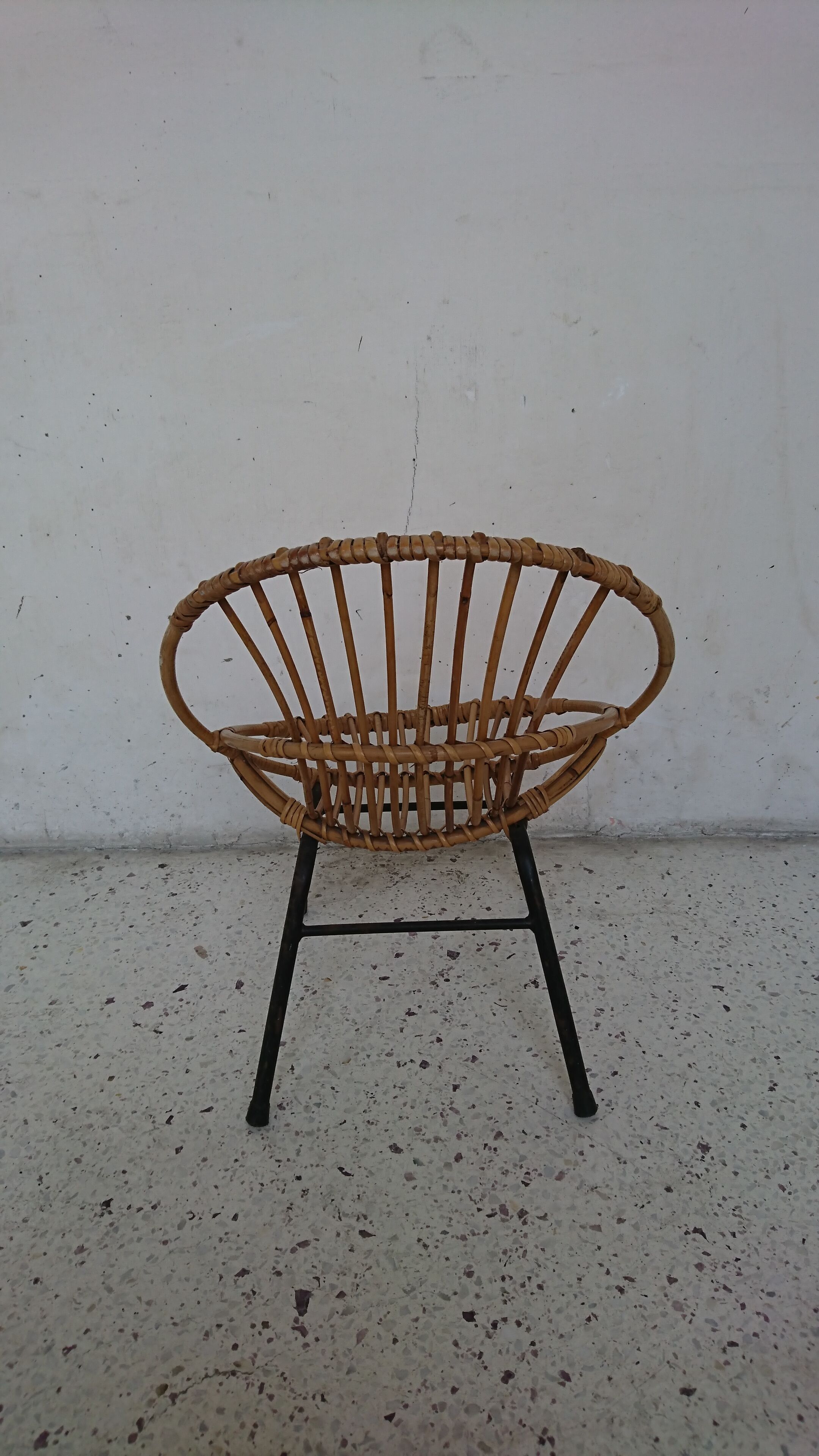 Chair shell rattan child 60s