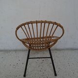 Chair shell rattan child 60s