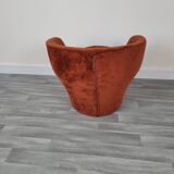 Fauteuil velours orange