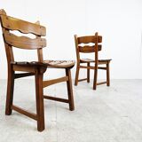 Vintage brutalist dining chairs, set of 4 - 1960s