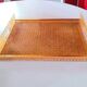 Cane work plateau, lucite and brass 1980