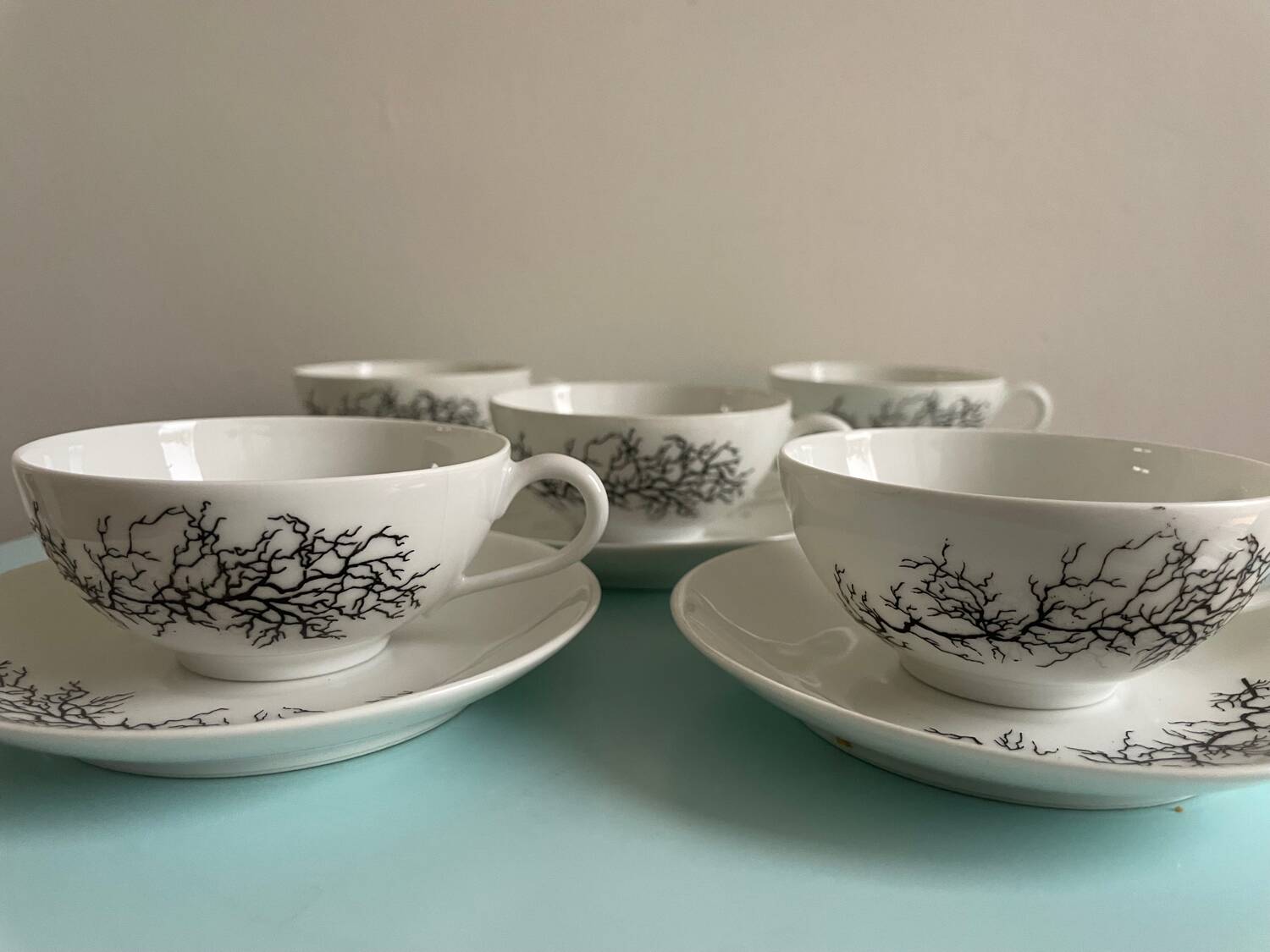 Vintage Limoges Porcelain Coffee Cups – Françoise Adnet “Black Coral”