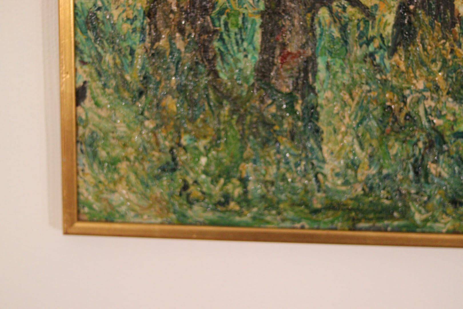 Original Mid Century Swedish Oil on Panel – “Textured Forest” by Stig Allan