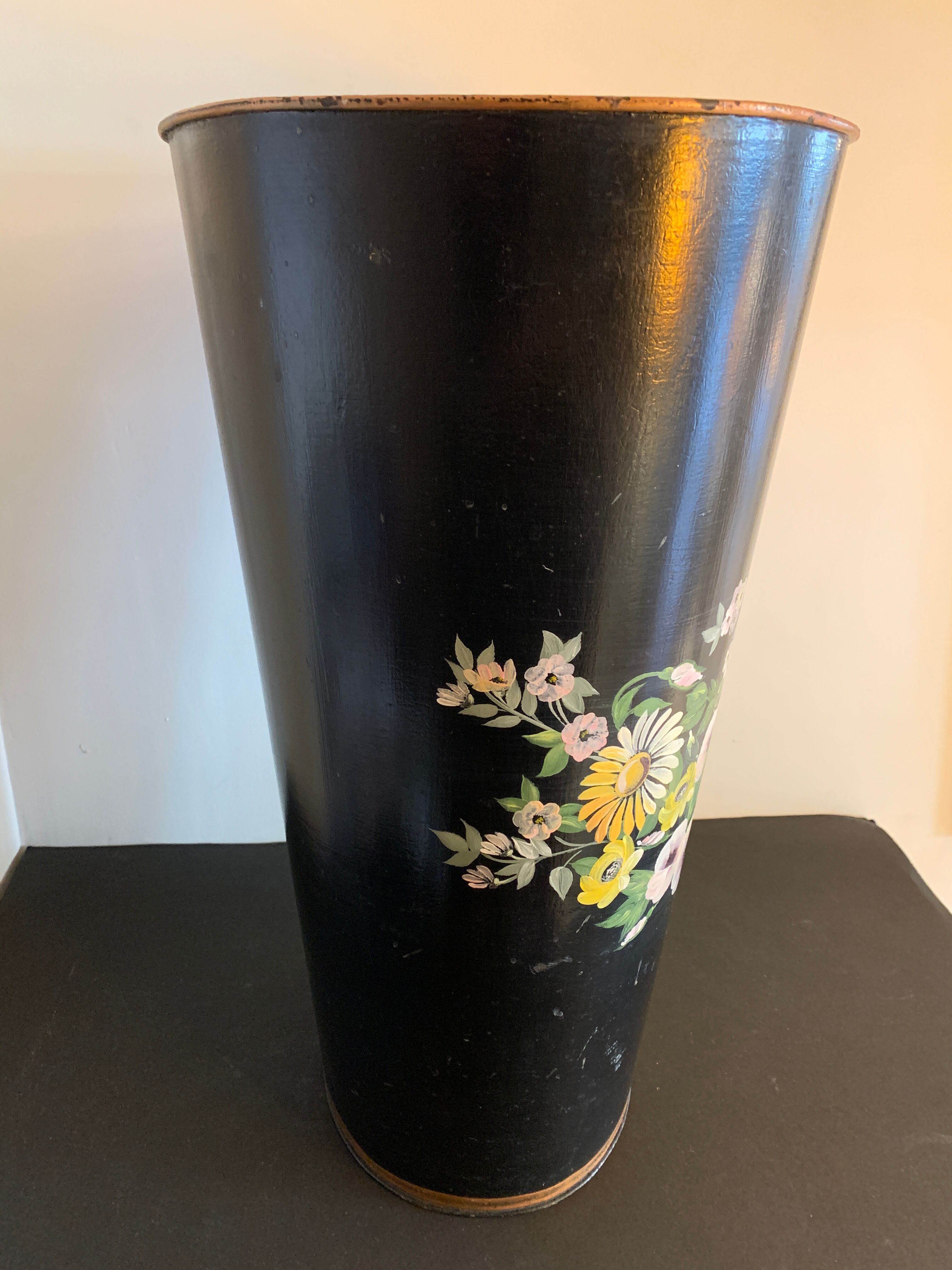 Napoleon III painted sheet metal umbrella or paper basket