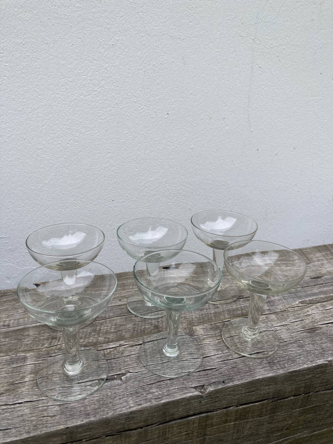 6 blown glasses / old cups