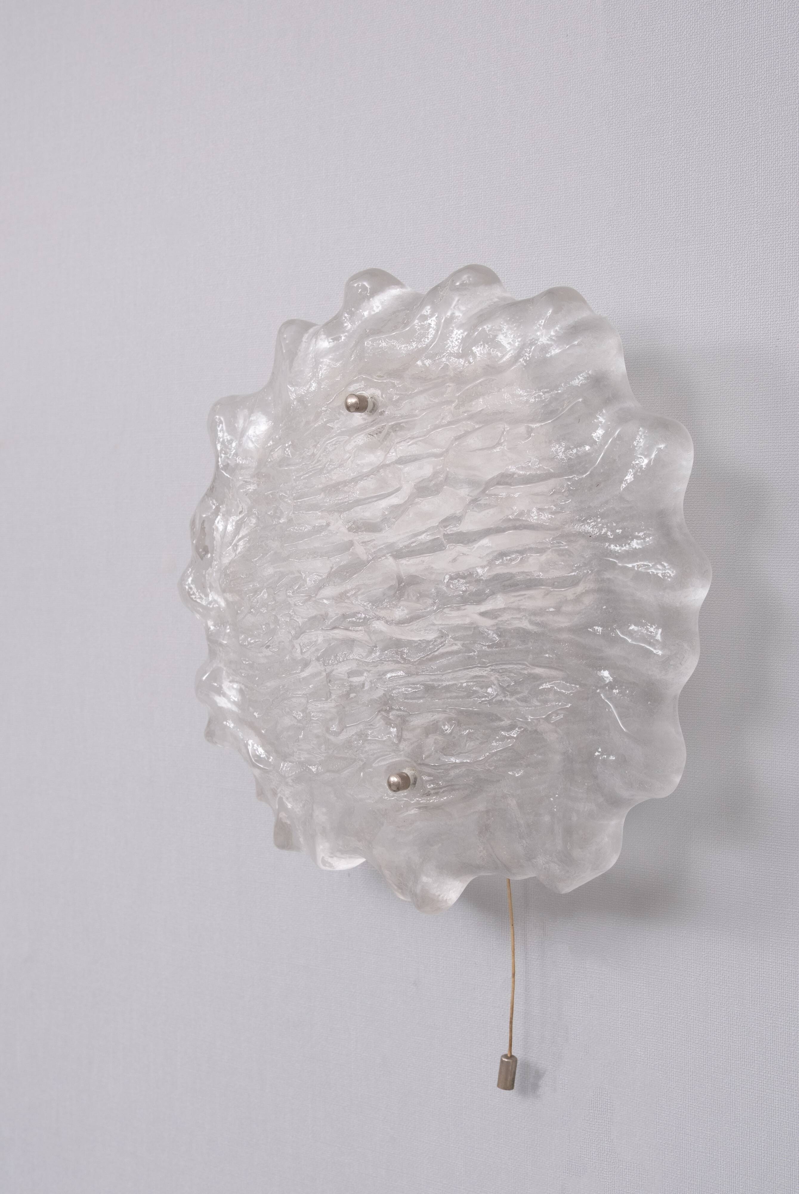 J.T. Kalmer Frosted Glass wall lamp 1960s Austria