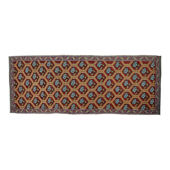 Anatolian handmade kilim rug 260 cm x 99 cm