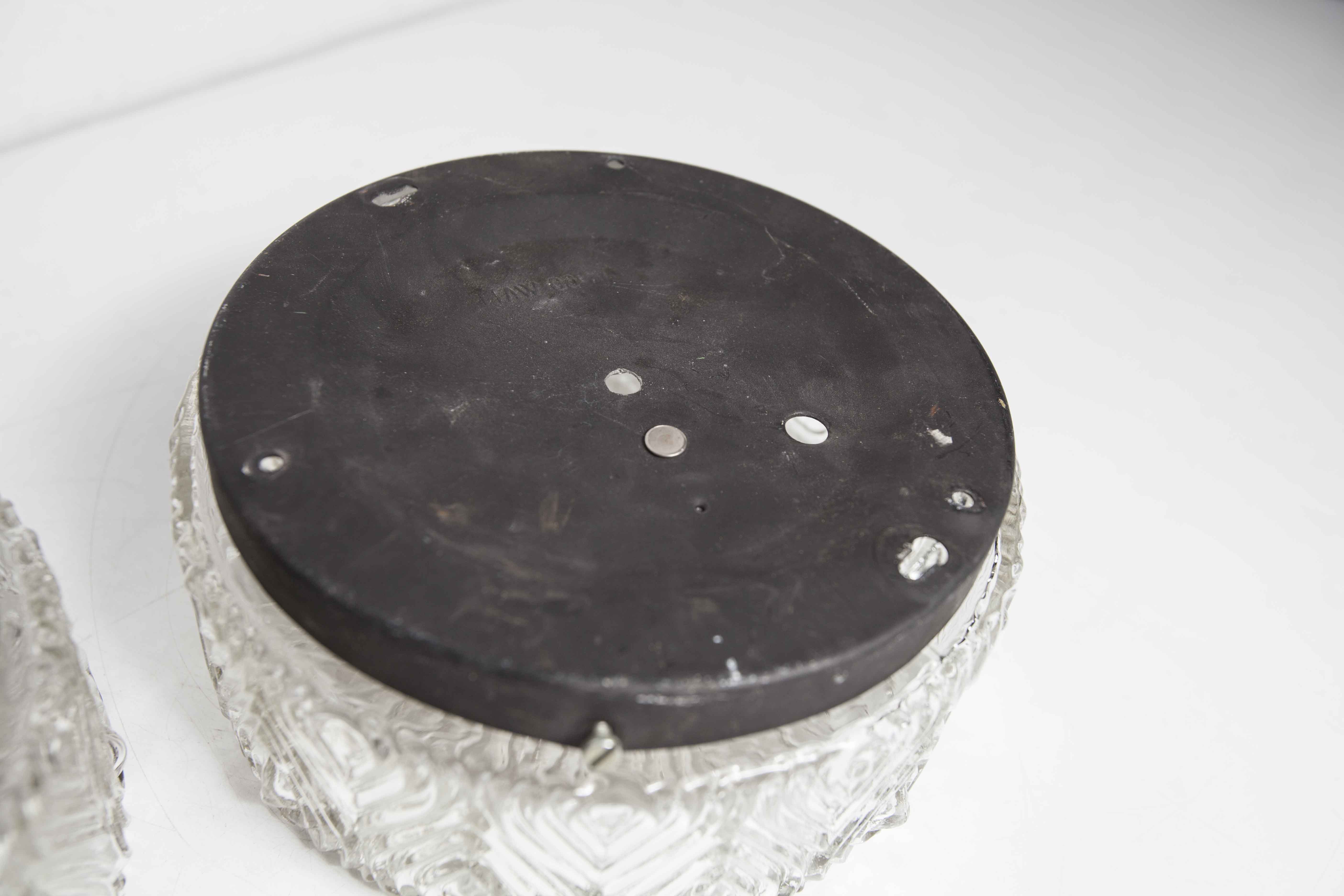 Set of 3 glass ceiling lamps 60