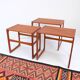 Nest tables in 1960s style, in gel-stained teak.