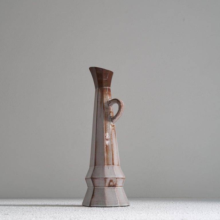 Cubist ceramic pitcher vase from the 1950s.