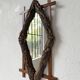 Rustic mirror wood 1900 folk art