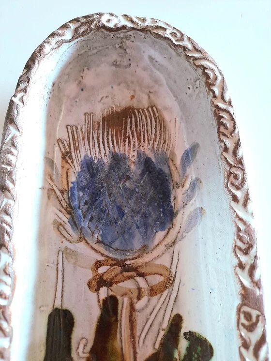 Thistle ceramic bowl, Albert Thiry, Vallauris 1960.