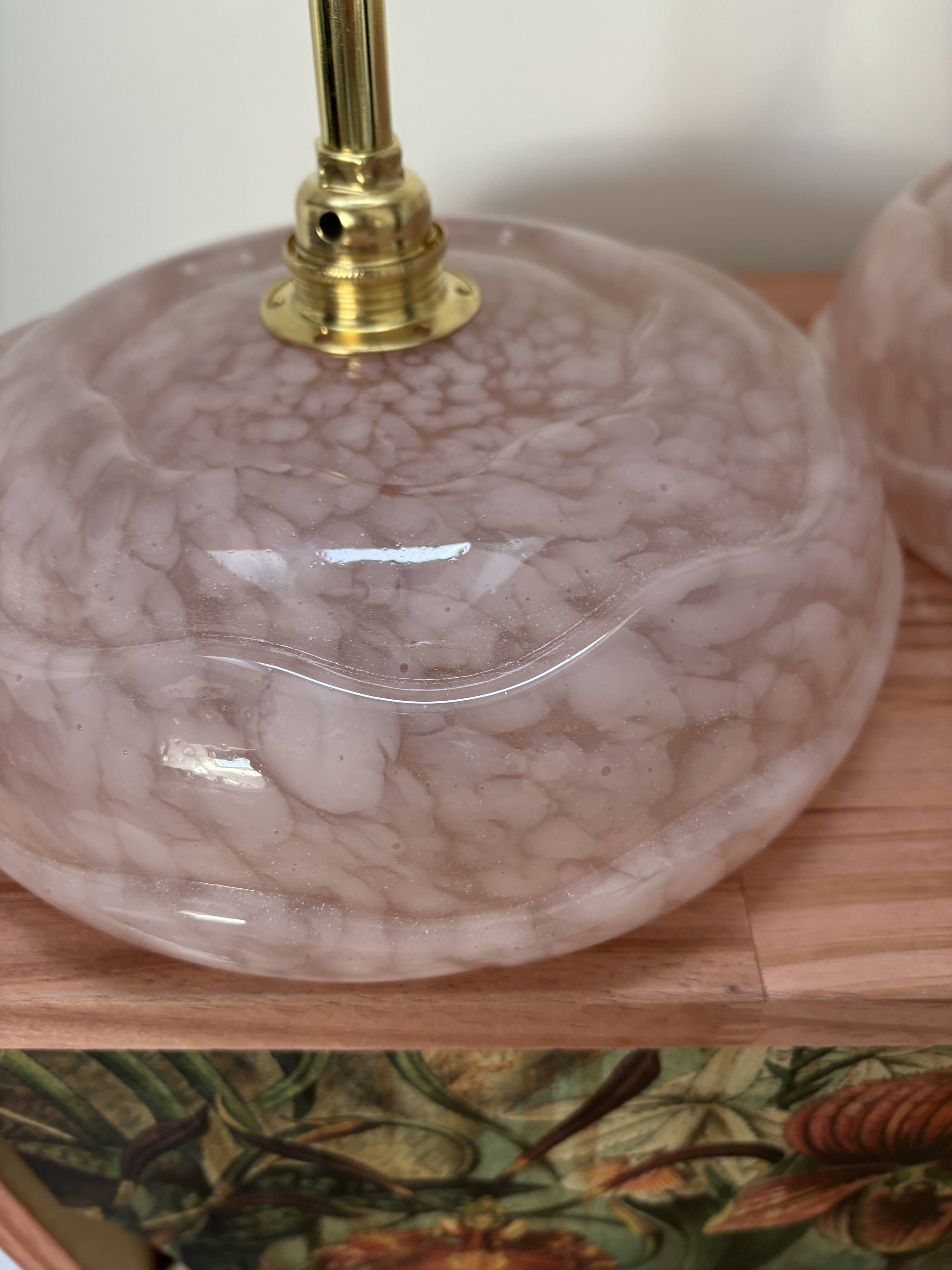 Pair of Art Deco speckled glass sconces